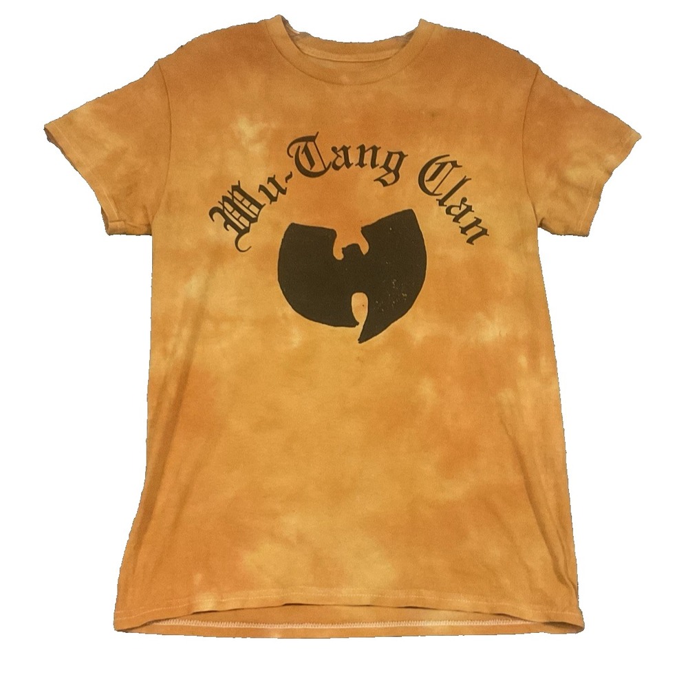Wu-Tang Clan Mens Sz S  Logo T-Shirt Graphic c.r.e.a.m. Back Hit Orange Tye Dye